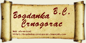 Bogdanka Crnogorac vizit kartica